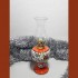 Nostaljik El Sanatı Çini Desenli Seramik Gaz Lambası Dekoratif Şık Hediyelik- Turuncu