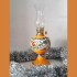 Nostaljik El Sanatı Çini Desenli Seramik Gaz Lambası Dekoratif Şık Hediyelik- Sarı